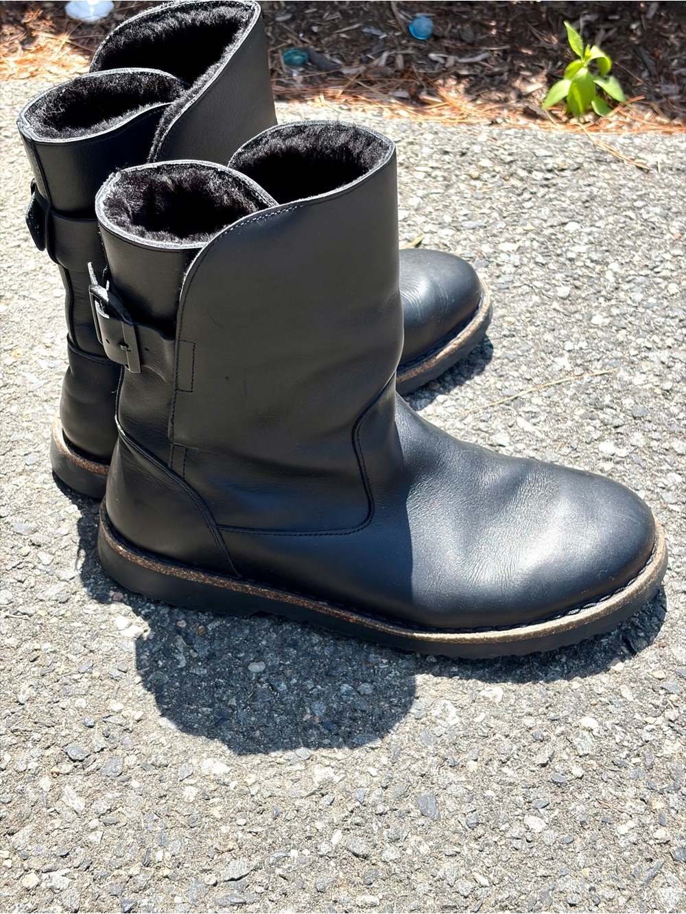 Birkenstock Uppsala Leather Shearling-Lined Ankle Booties